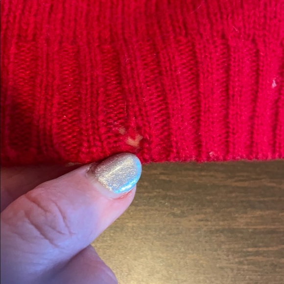 GAP Vintage 100% Lambswool Vneck Large Red Sweater - Picture 8 of 14